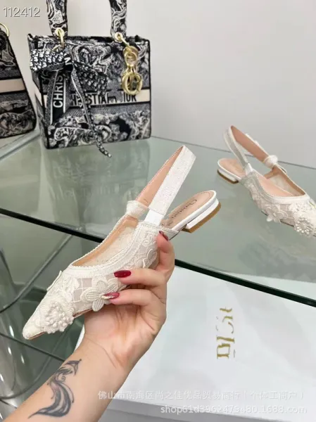 Dior J'Adior Lace Embellished Red Slingback Heels - 22