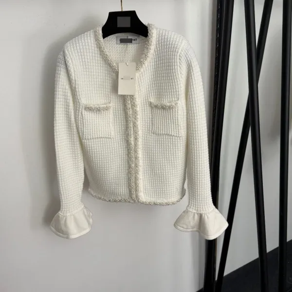 Chanel-Inspired Tweed Set Black and White Cardigan and Skirt - 7