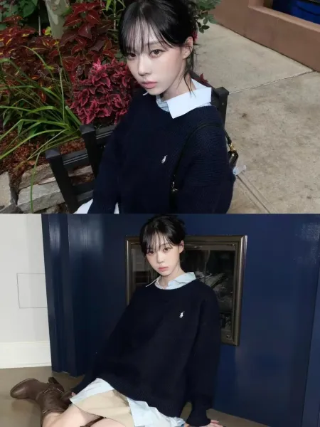 Polo Ralph Lauren x Tokyo Limited Edition V-Neck Knit Sweater Navy - 4