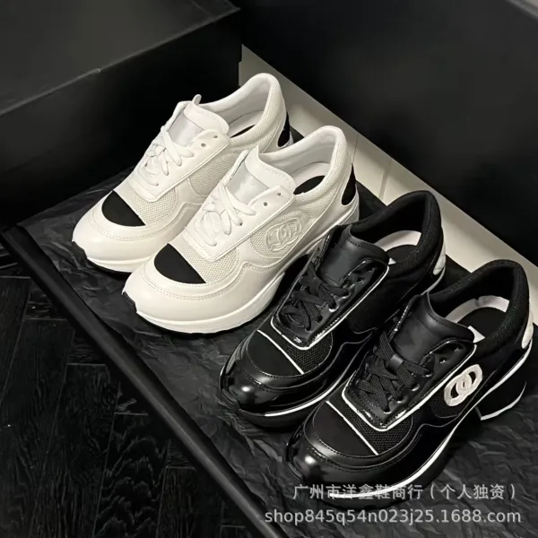 Chanel CC Logo Chunky Sneakers White Black - 2