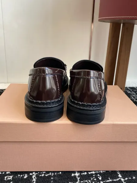 Prada Tassel Loafers Black Leather Shoes - 8