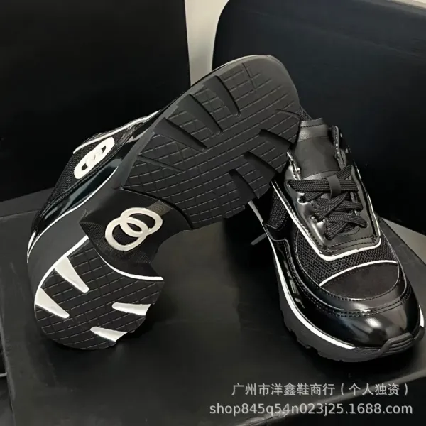 Chanel CC Logo Chunky Sneakers White Black - 11