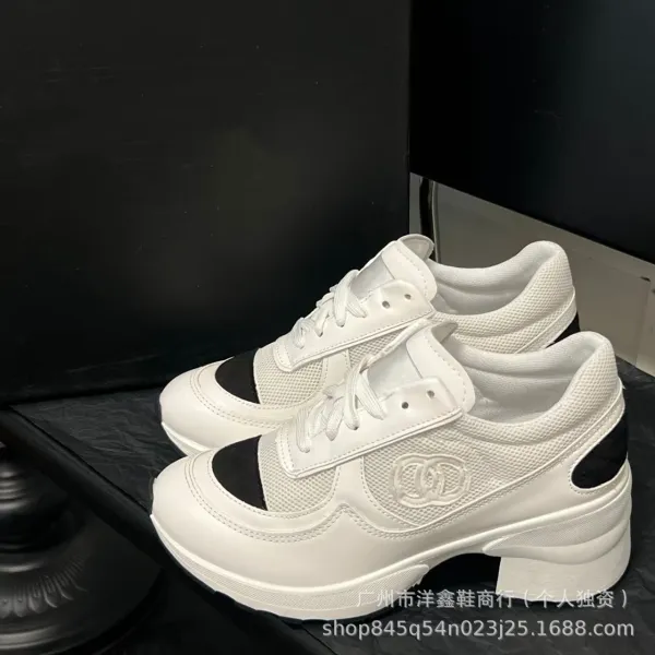 Chanel CC Logo Chunky Sneakers White Black - 18