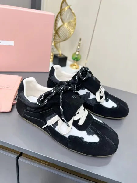 Miu Miu Cow Print Suede Sneakers - 4