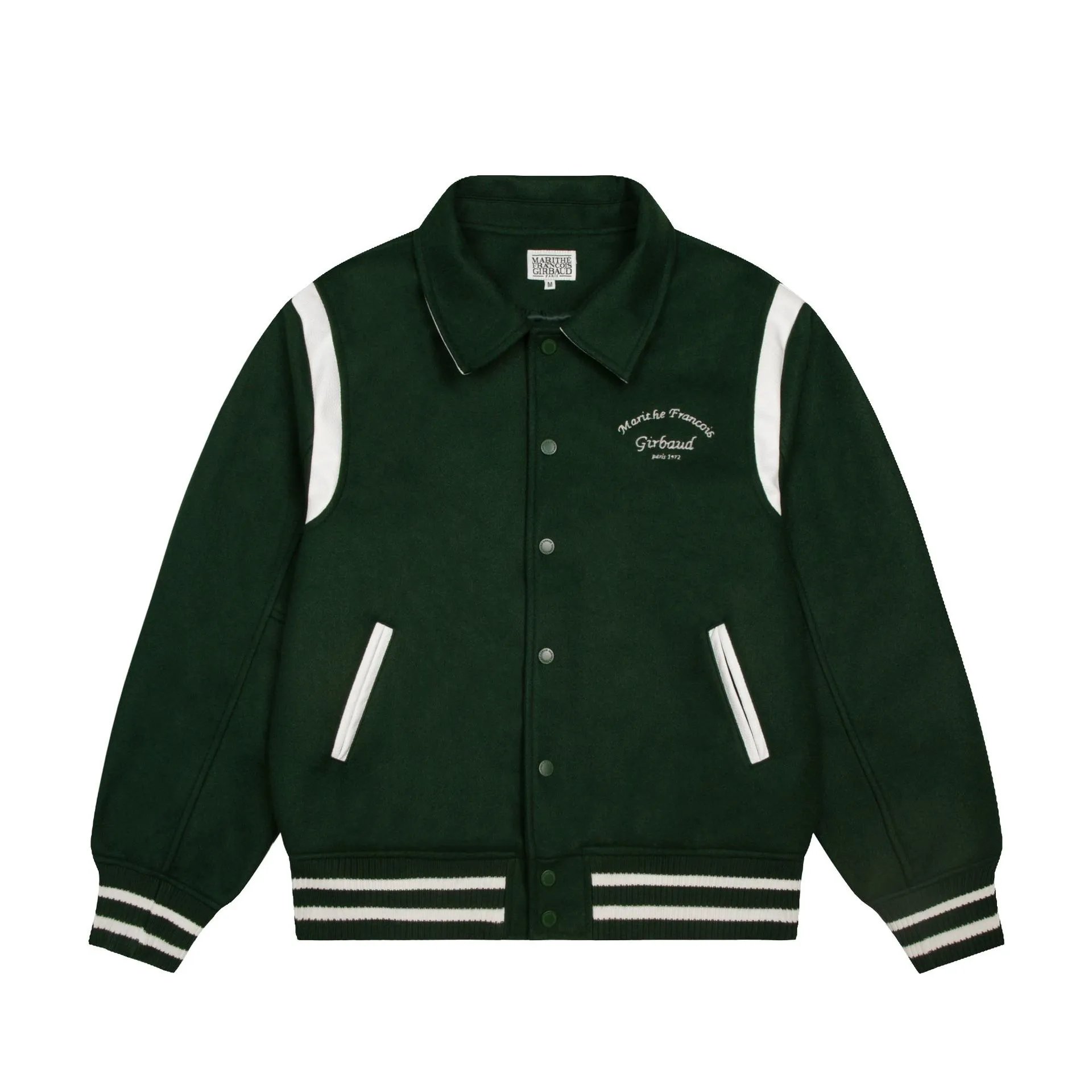 Marithe Francois Girbaud Varsity Jacket Navy with White Stripes Outerwear - 8