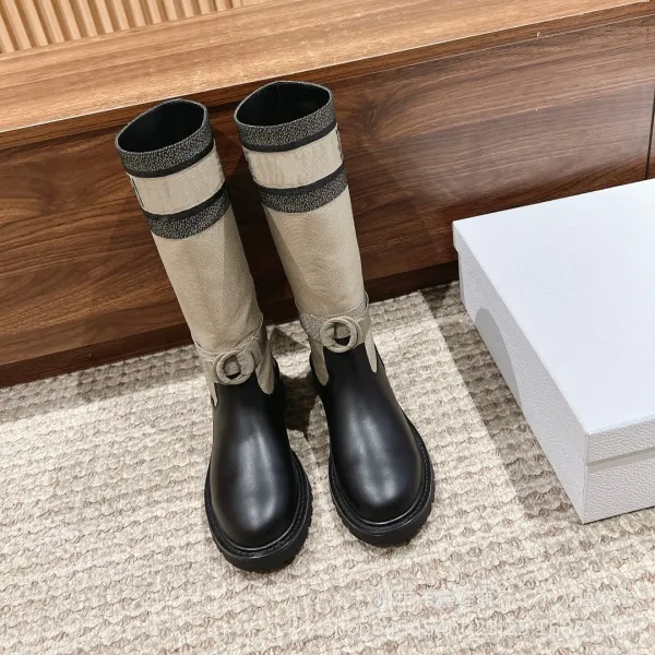 Off-White x Moncler Genius Logo-Print Combat Boots - 7