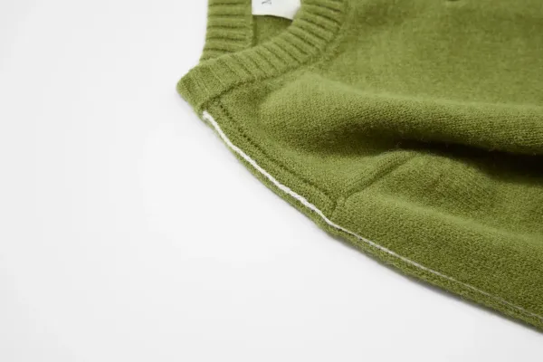 Mian Litt Olive Green Cropped Knit Cardigan - 37