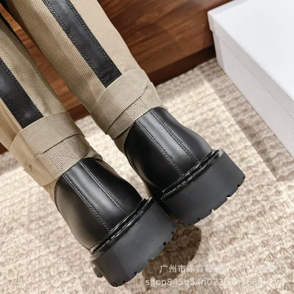Off-White x Moncler Genius Logo-Print Combat Boots - 13