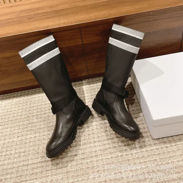 Off-White x Moncler Genius Logo-Print Combat Boots - 21