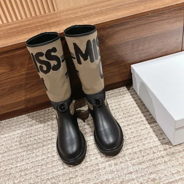 Off-White x Moncler Genius Logo-Print Combat Boots - 26
