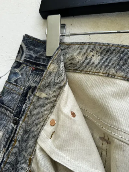 Acne Studios Distressed Denim Shorts with Chain Embellishments Blue - 17