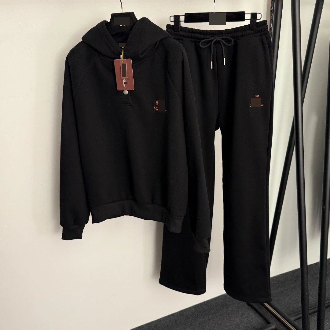 GRA Black Embroidered Hoodie and Sweatpants Set - 5