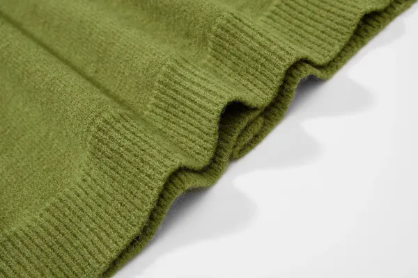 Mian Litt Olive Green Cropped Knit Cardigan - 40