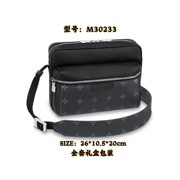 Louis Vuitton M30233 Monogram Eclipse Crossbody Bag Black - 1