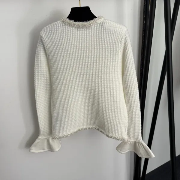 Chanel-Inspired Tweed Set Black and White Cardigan and Skirt - 8