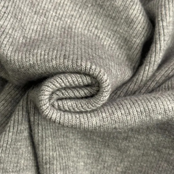 Chanel Knit Hooded Cropped Sweater and Wide-Leg Sweatpants Set Gray - 10