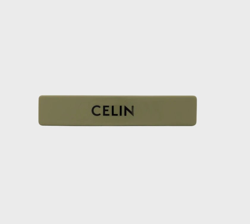 Celine Logo Bar Hair Clip Yellow Accessories - 3