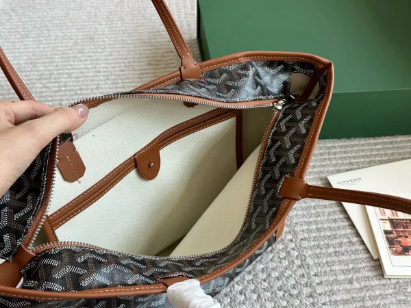 Goyard Saint Louis Tote Blue Canvas Handbag - 9
