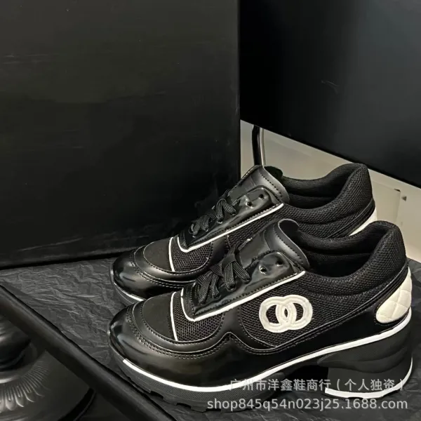 Chanel CC Logo Chunky Sneakers White Black - 10