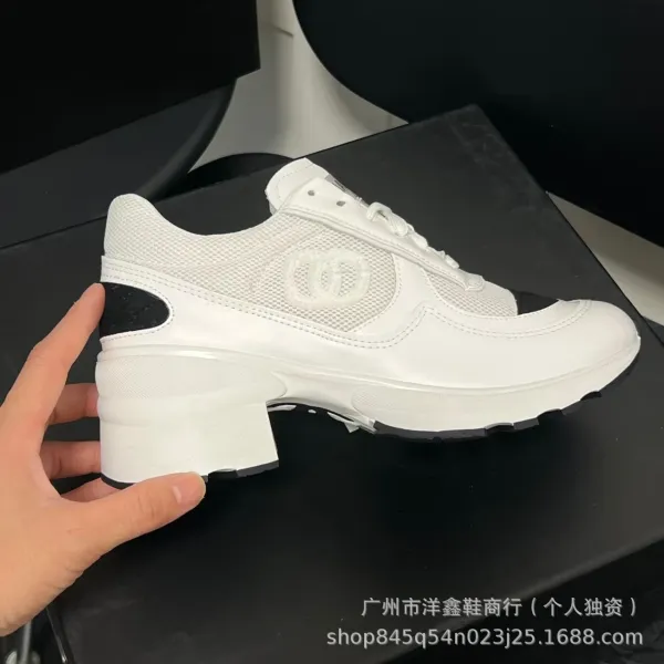 Chanel CC Logo Chunky Sneakers White Black - 16