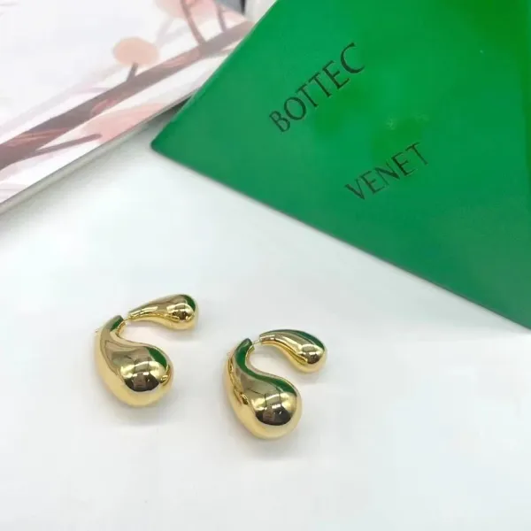 Gold Teardrop Hoop Earrings - 2