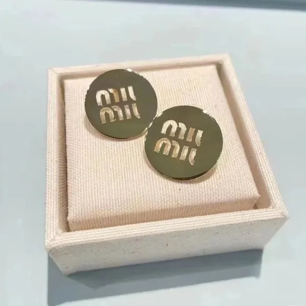 Miu Miu Logo Disc Stud Earrings Silver - 7