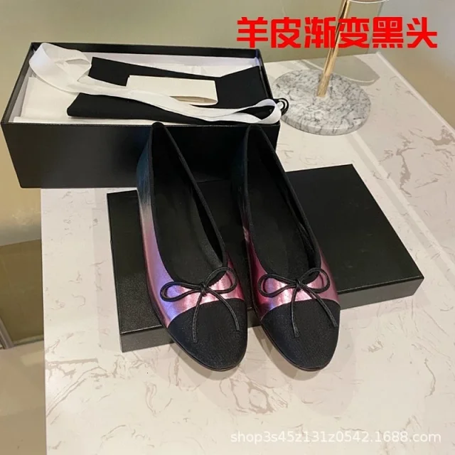 Unbranded Casual Shoes Two-tone cap-toe bow ballet flats product detail image 22