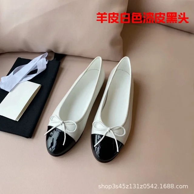 Unbranded Casual Shoes Two-tone cap-toe bow ballet flats product detail image 23