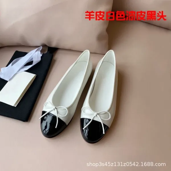 Chanel Tweed Bow Flat Black-Gold Loafers - 24