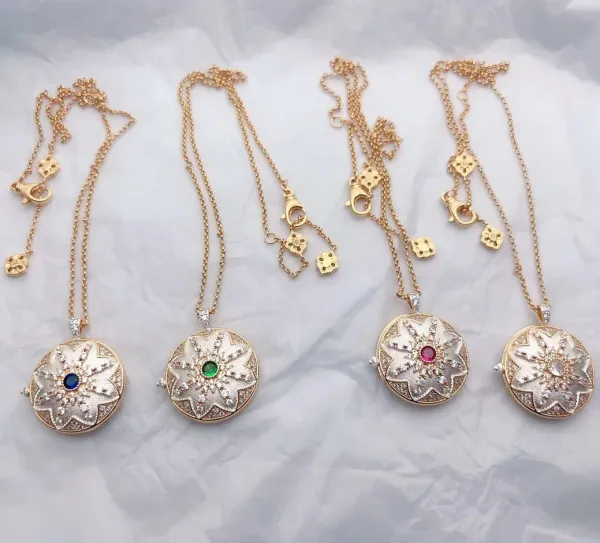 Van Cleef & Arpels Frivole Flower Locket Necklace Gold White Enamel Sapphire Diamond Necklace - 4