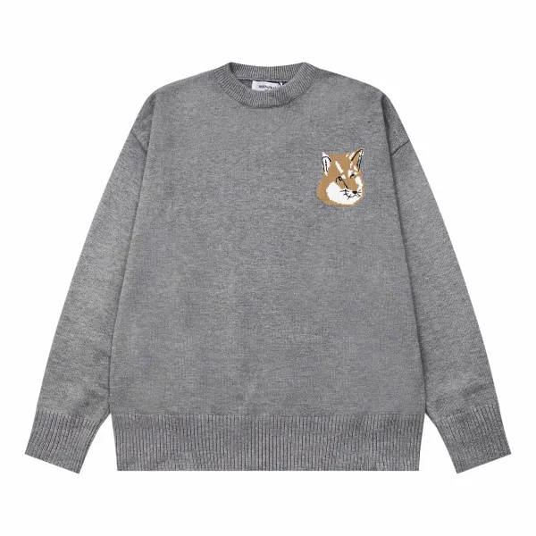 Maison Kitsuné Fox Embroidered Turtleneck Sweater Gray - 19