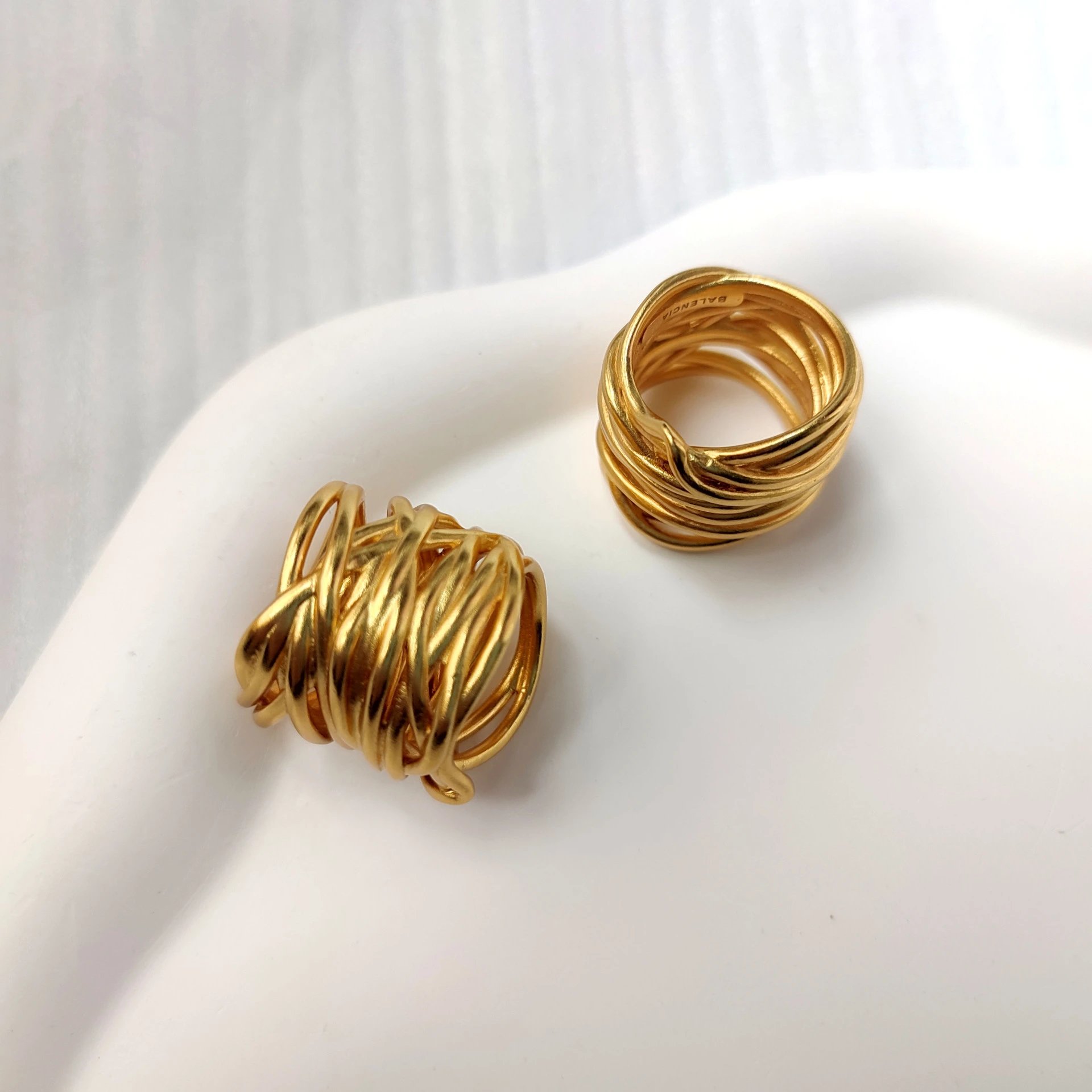 French Heavy Weave Line Ring Baroque Vintage Style Retro Ring for Women | Luxe Court Aesthetic