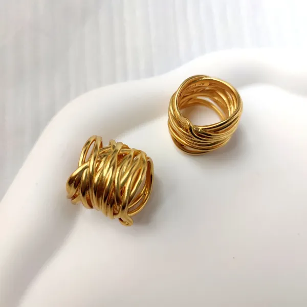 Gold Wire Coil Ring Jewelry - 8