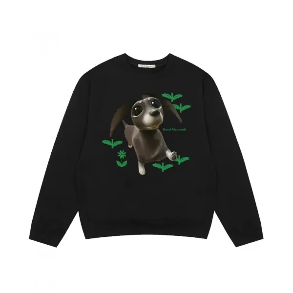 Marcel Mercedi x Digital Pionker Dog Print Black Hoodie - 1