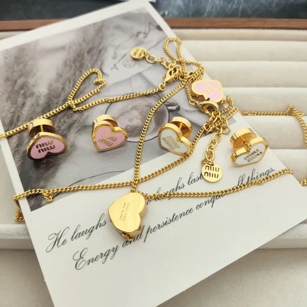 Miu Miu Heart Charm Necklace Gold - 2
