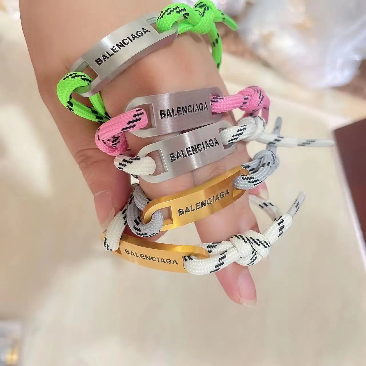 Balenciaga Shoelace Bracelet Multicolor Bracelets