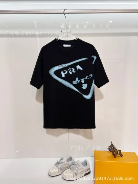 Prada Logo-Embossed Black T-Shirt - 44