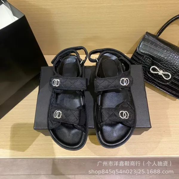 Chanel CC Logo Quilted White Sandals - 10