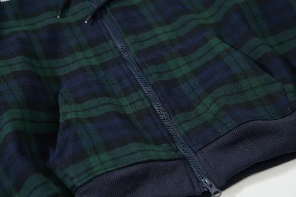 Burberry Tartan Check Hoodie Navy Green - 43