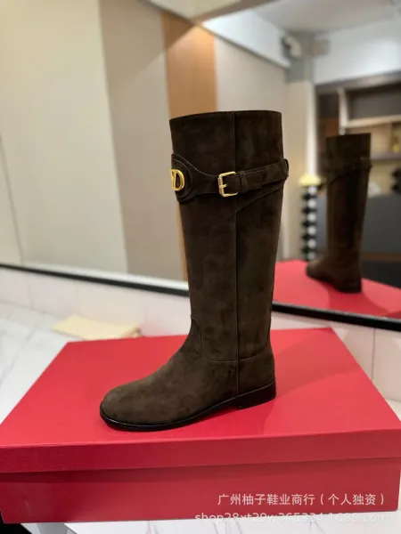 Valentino Garavani VLogo Knee Boots Black - 11