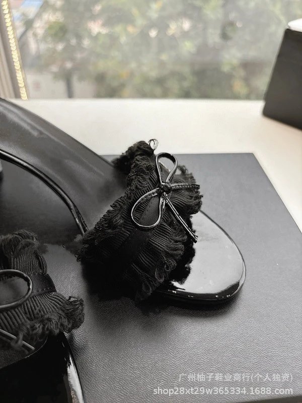 Dior J'Adior Ruffled Mule Black Heels - 11