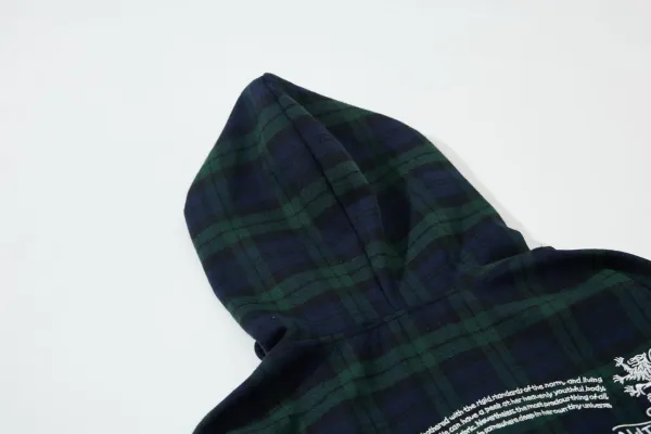 Burberry Tartan Check Hoodie Navy Green - 52