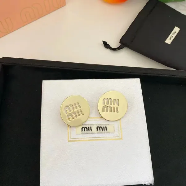Miu Miu Logo Disc Stud Earrings Silver - 8