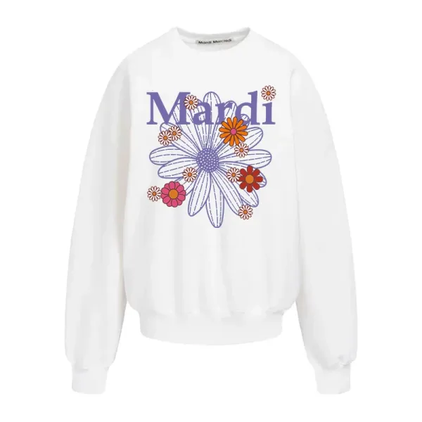 Mardi Floral Print Oversized Sweatshirt Gray - 5