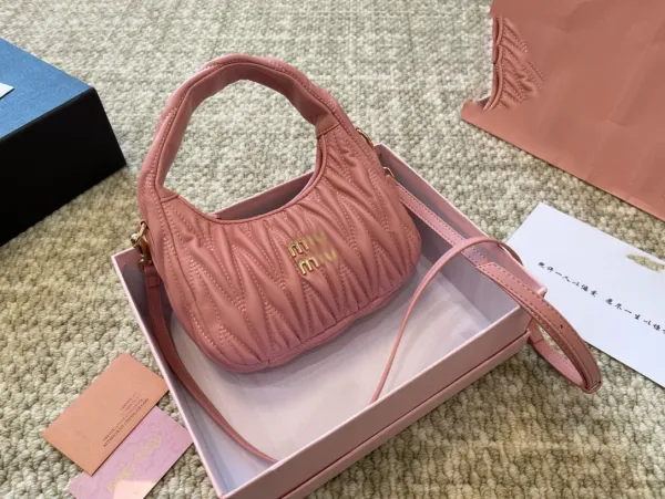 Miu Miu Matelassé Mini Hobo Bag Beige Shoulder Bag - 5