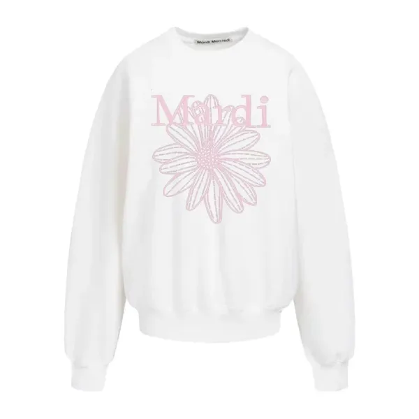 Mardi Daisy Pink Embroidered Graphic Hoodie - 4