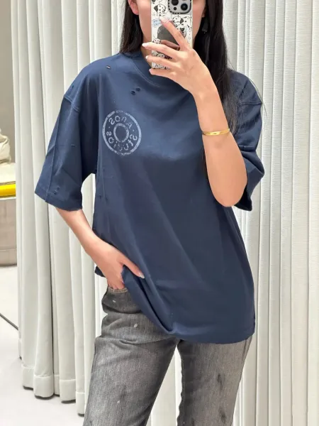 Gallery Dept. Distressed Logo T-Shirt Navy - 10