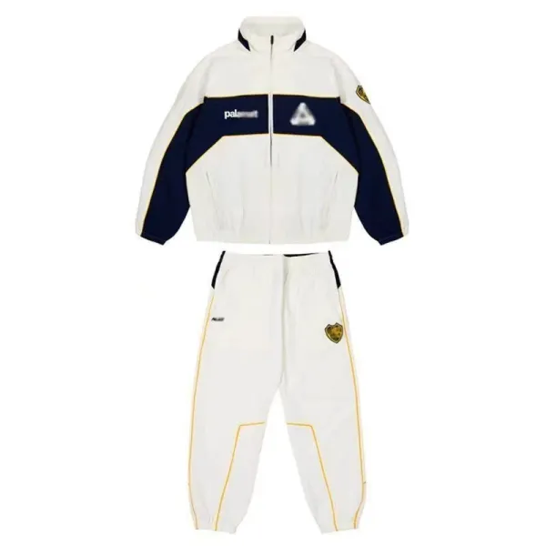Philipp Plein Shield Logo Track Pants White with Gold Trim - 3