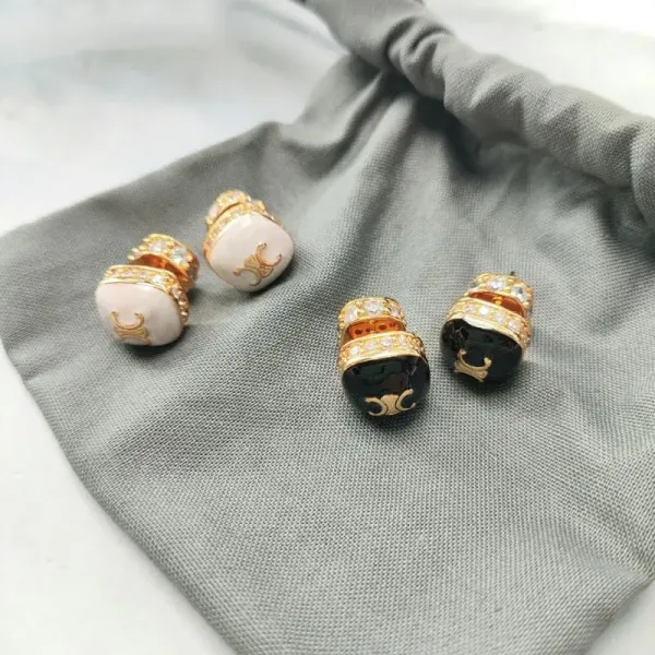 Gucci GG Marmont Stud Earrings Black Onyx Gold-Plated Earrings - 2