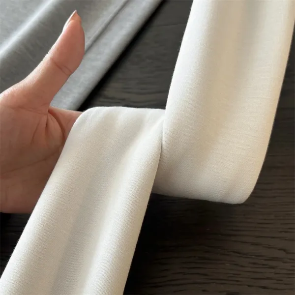 Design Three-Needle Five-Line Wide-Leg Pants in White and Gray - 12